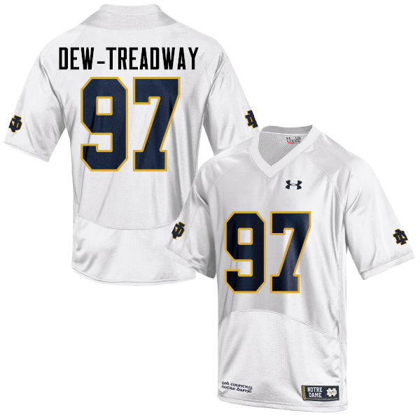 Men #97 Micah Dew-Treadway Notre Dame Fighting Irish College Football Jerseys-White